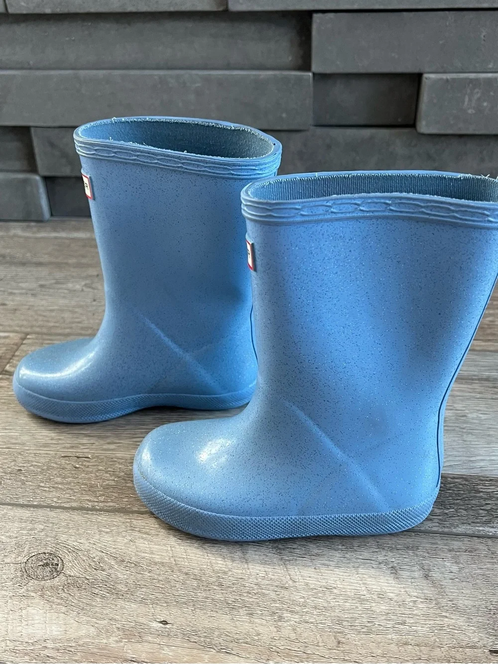 Hunter Kids Blue Sparkle Starcloud Boots Size 8